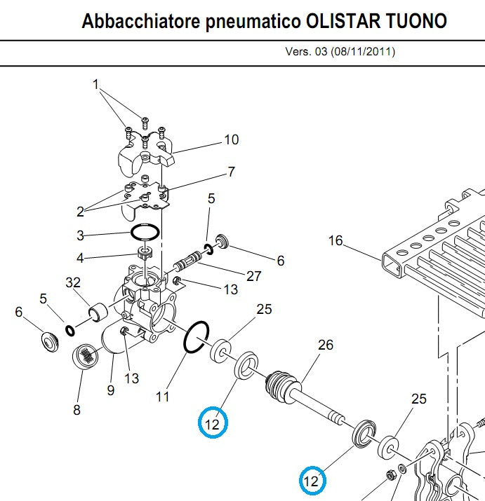 Guarnizione pistone Tuono (no Tuono EVO) Campagnola