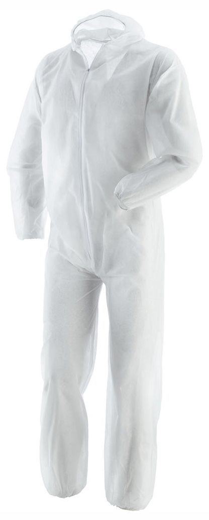 TUTA INTERA CON CAPPUCCIO 100% POLIPROPILENE GR.40 BIANCA TG.XXL