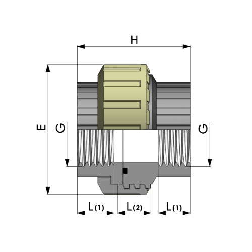 BOCCHETTONE F/F CON GHIERA SERIE GAS DIAMETRO 1"1/2 BUCCHI