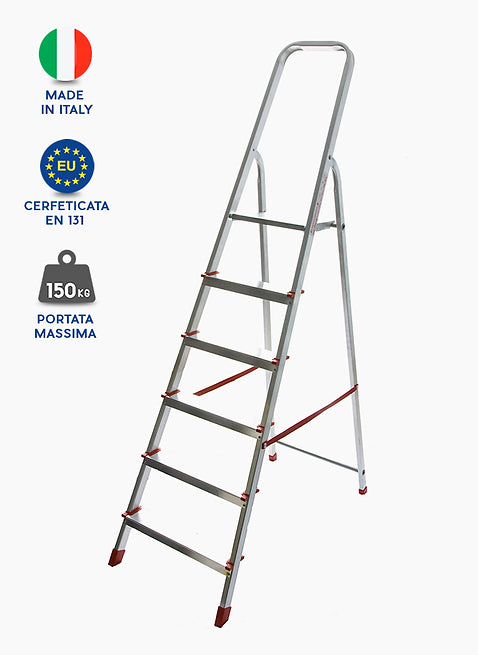SCALA MARTINA A 6 GRADINI 5+1 150 KG CANNAROZZI A LIBRO