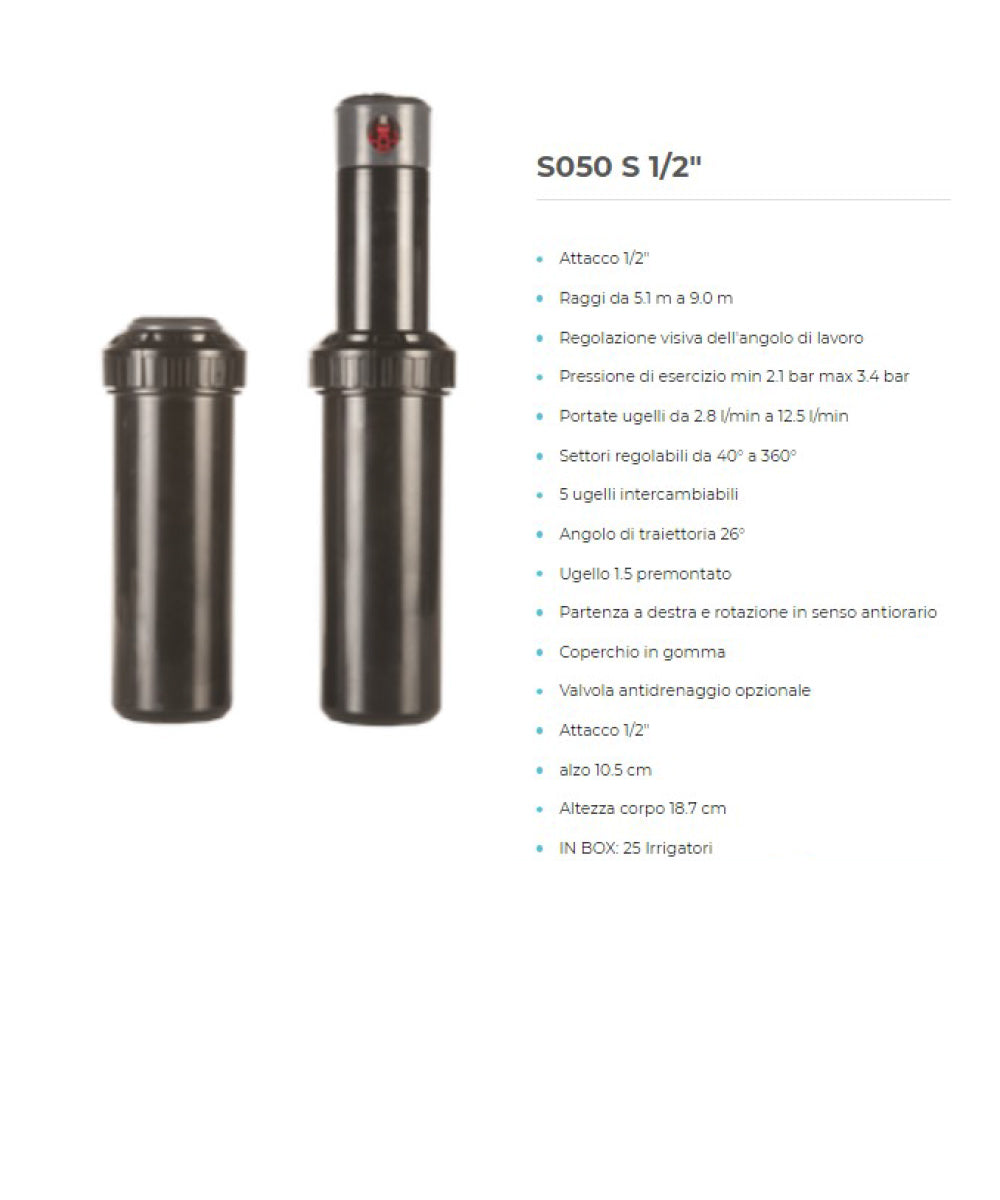 IIRRIGATORE DINAMICO RAIN S050 1/2 RAIN