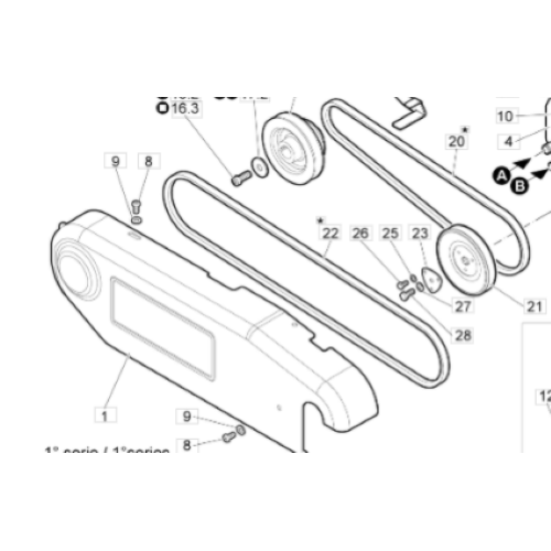 Coppia cinghia ricambio per trinciaerba WB51 vb6 Oleomac(coppia 2 cinghie)