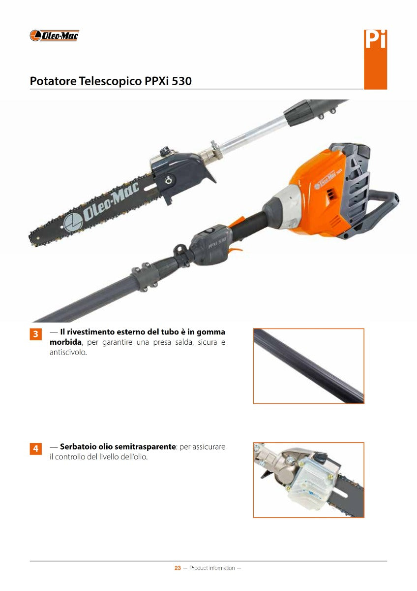 KIT POTATORE TELESCOPICO A BATTERIA PPXI 530+1 BAT.4 AH+CRG-56V OLEOMAC