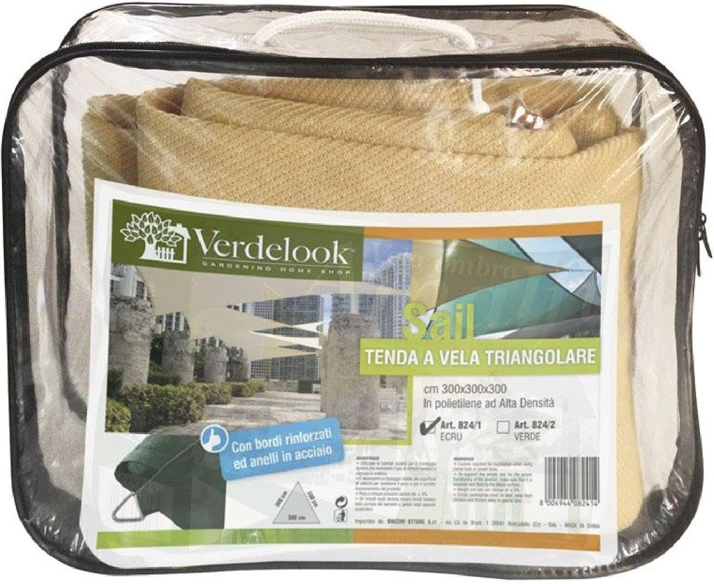 TENDA VELA TRIANGOLARE 3.6X3.6X3.6 ECRU VERDELOOK