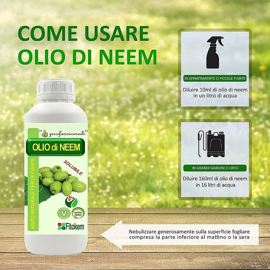OLIO DI NEEM  DA 1 LITRO FITOKEM CON TAPPO DOSATORE