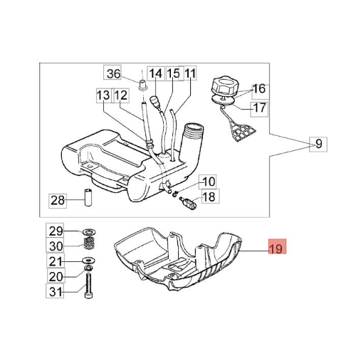 PROTEZIONE SERBATOIO DECESPUGLIATORE OLEOMAC SPARTA 441-381-741