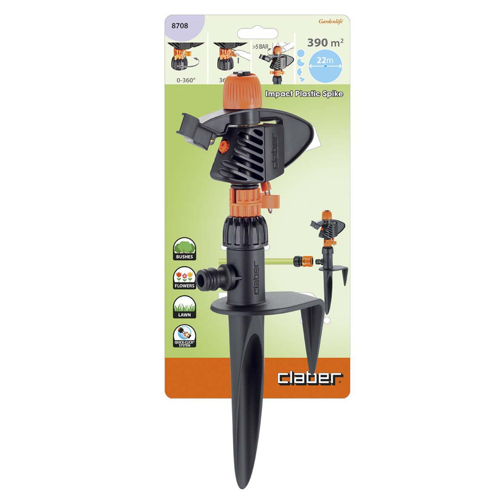 IRRIGATORE SU PICCHETTO IMPACT PLASTIC SPIKE  390 MQ CLABER