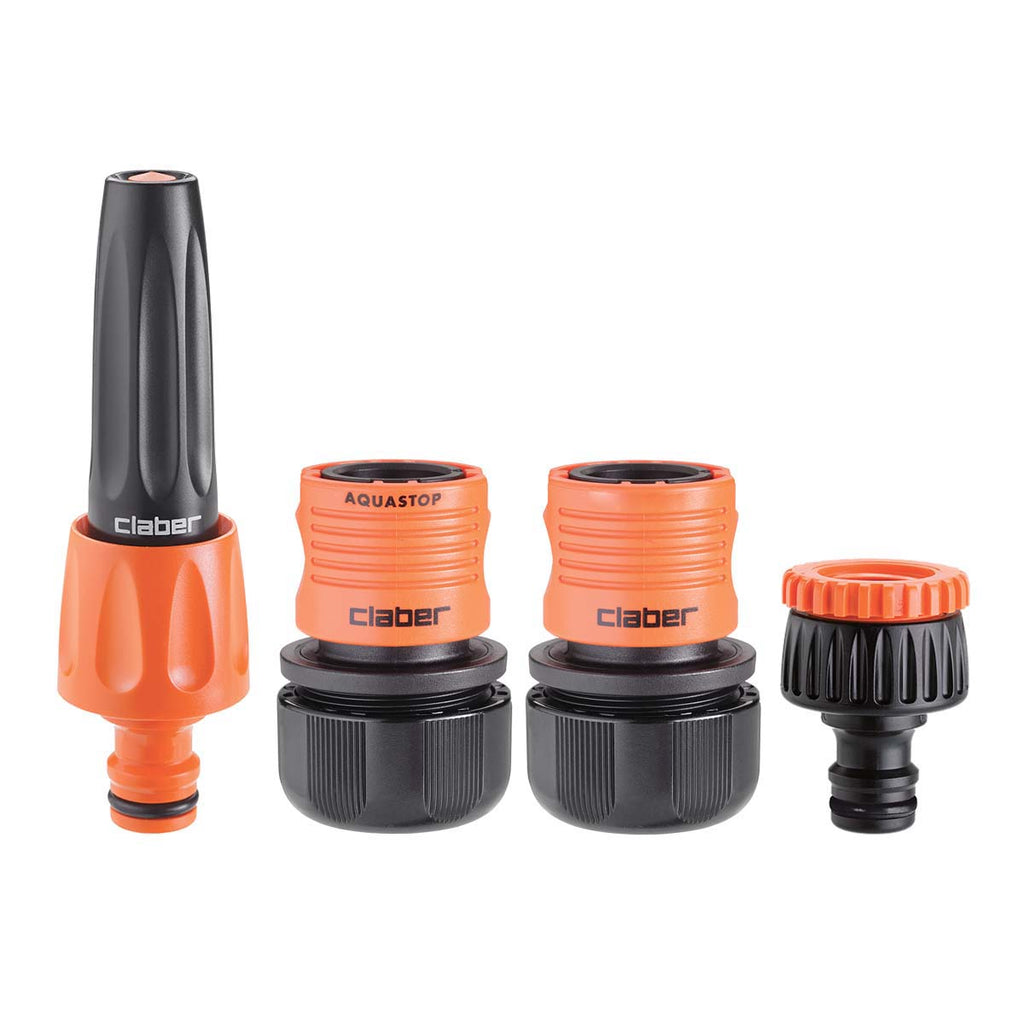 KIT RACCORDI TUBO 3/4(19-25) RACCORDO+ACQUASTOP+LANCIA +PRESA CLABER