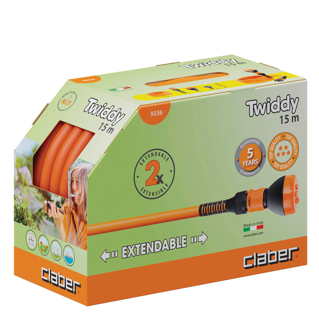 TWIDDY TUBO ESTENSIBILE CLABER DA 15 MT. COMPLETO DI LANCIA