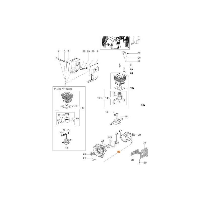 BASAMENTO RICAMBIO DECESPUGLIATORE SPARTA 441 OLEOMAC