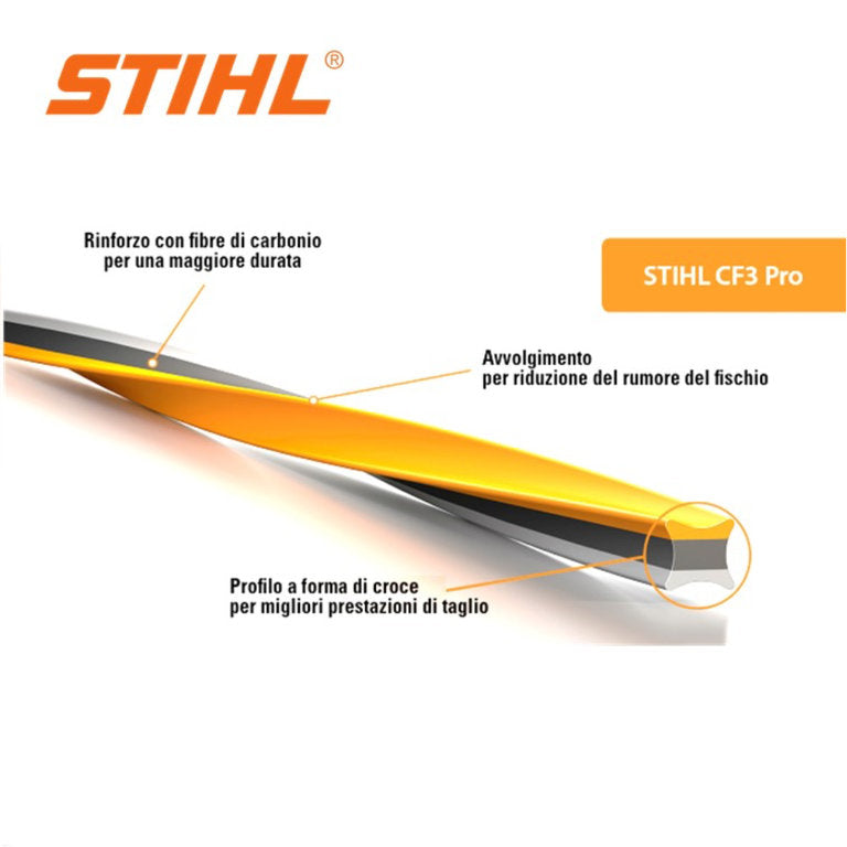 FILO NYLON PRO CF3 DIAMETRO 2.4 MM 70 METRI STIHL