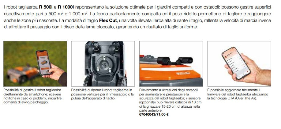 RASAERBA ROBOT OM R1000I PER 1000 MQ. BAT.5 AH BI250 +CAR. OLEOMAC