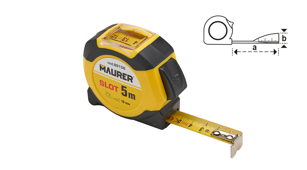 METRO FLESSOMETRO MAURER PLUS SLOT C/FINESTRA 5 MT.19MM