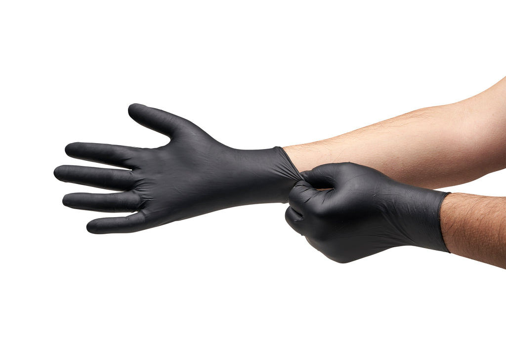 GUANTI MONOUSO NITRILE "FORTE " TG.XL NERO 50 PZ. MAURER PLUS