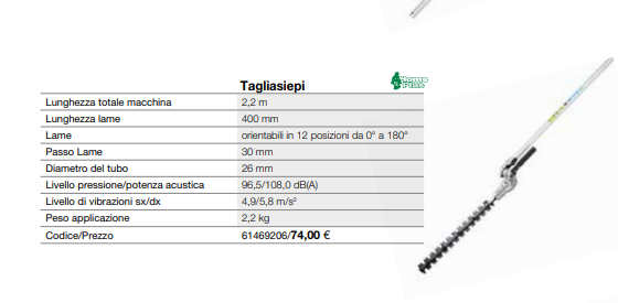 TAGLIASIEPI OLEOMAC D-HCH APPLICAZIONE DECESPUGLIATORE SPLIT SHATF