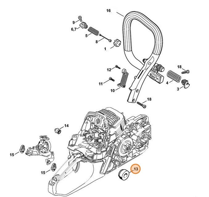 TAMPONE DI ARRESTO PER MOTOSEGA MS 271 STIHL