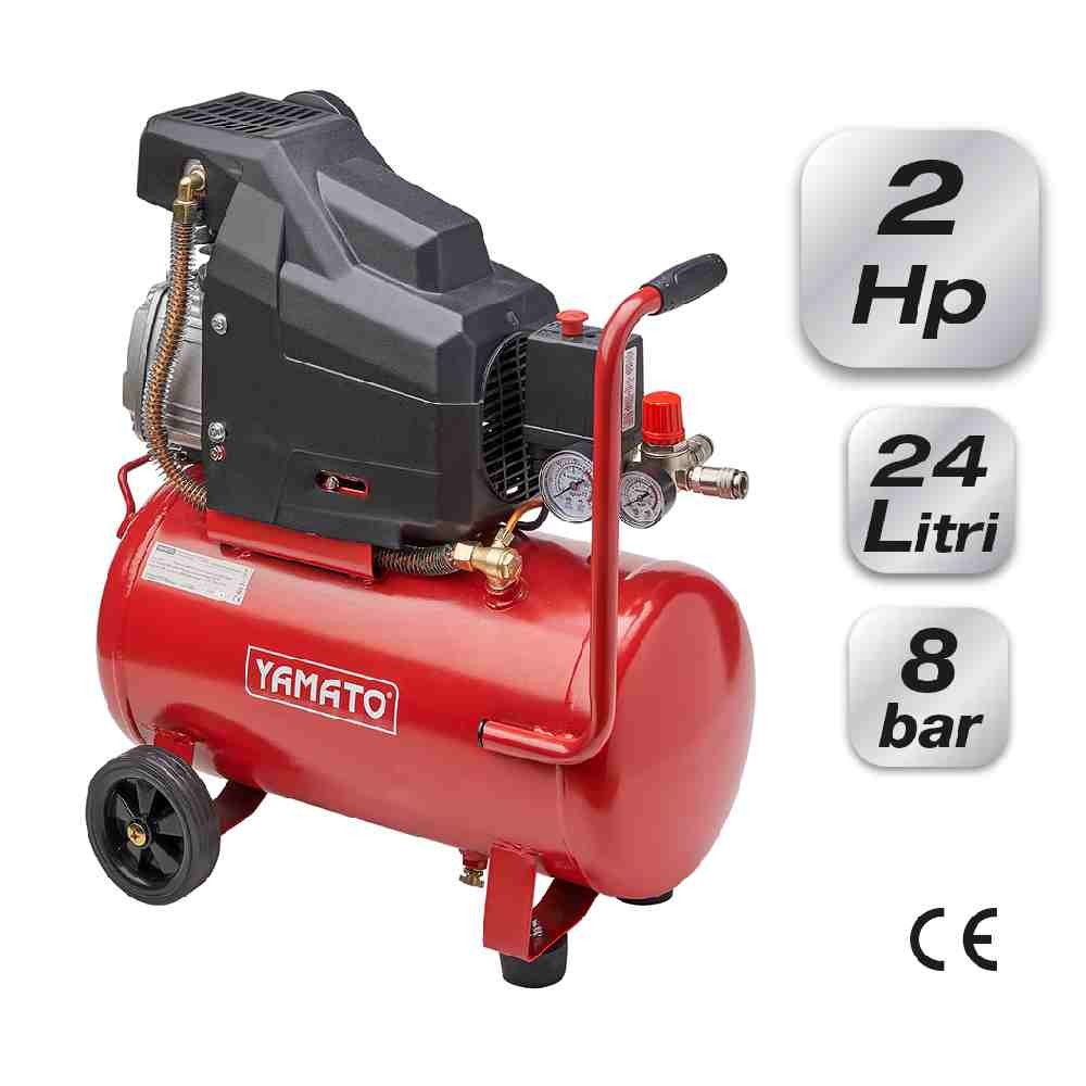 COMPRESSORE OILLESS 24 LT. 1 HP SILENZIATO YAMATO