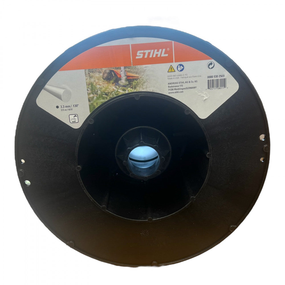 BOBINA FILO DECESPUGLIATORE DIAMETRO 3.3 TONDO NERO DA 573 MT.