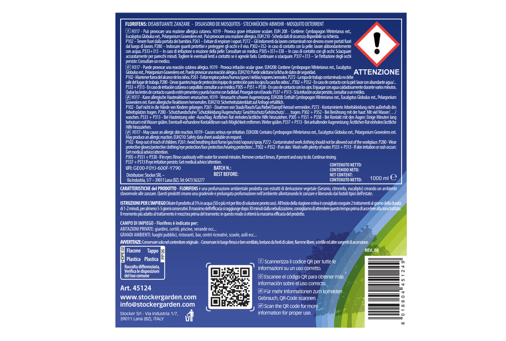 FLORIFENS DISABITUANTE ZANZARE 1 LT.STOCKER