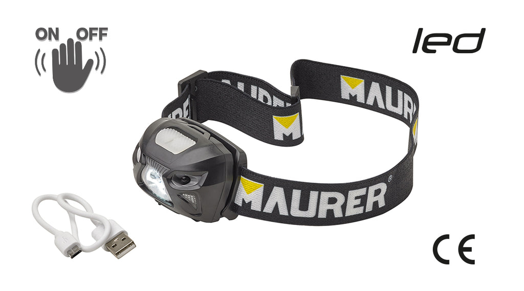 TORCIA DA TESTA LED 3W 120 LUMEN RICARICABILE MAURER