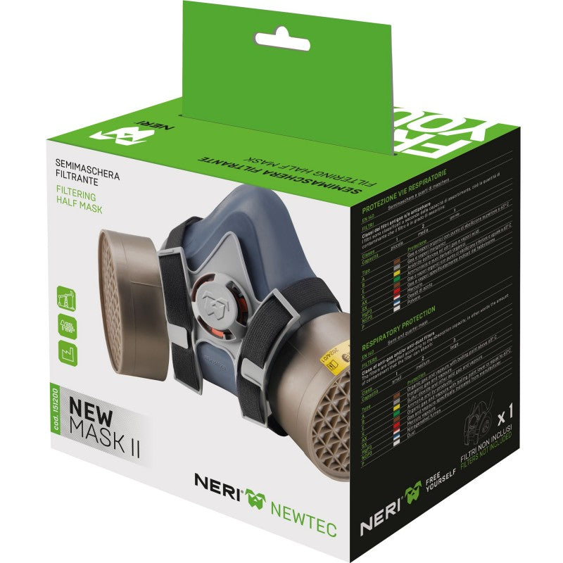 SEMIMASCHERA FILTRANTE NEW MASK II NERI CON DOPPIO FILTRO