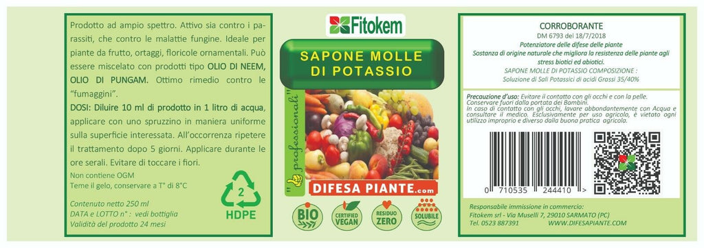 SAPONE MOLLE DI POTASSIO DA 250 ML FITOKEM