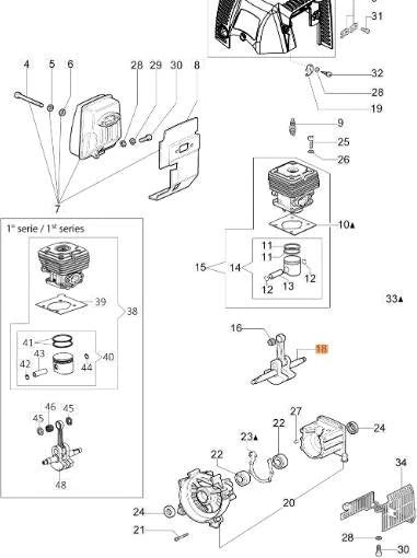 ALBERO MOTORE RICAMBIO DECESPUGLIATORE OLEOMAC SPARTA 441-381