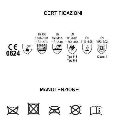 TUTA PROKEM INTERA MONOUSO L CON CAPPUCCIO 70%POLIPRO30% POLIETILENE