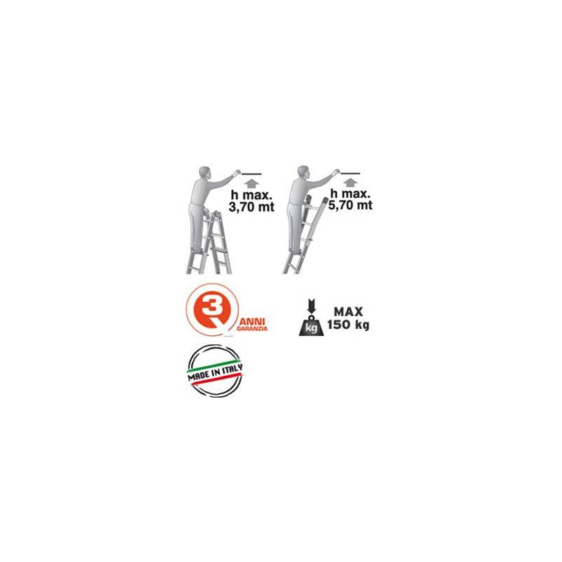 SCALA PEPPINA AA080 ALT.4.82 MT. ACCIAIO GIERRE