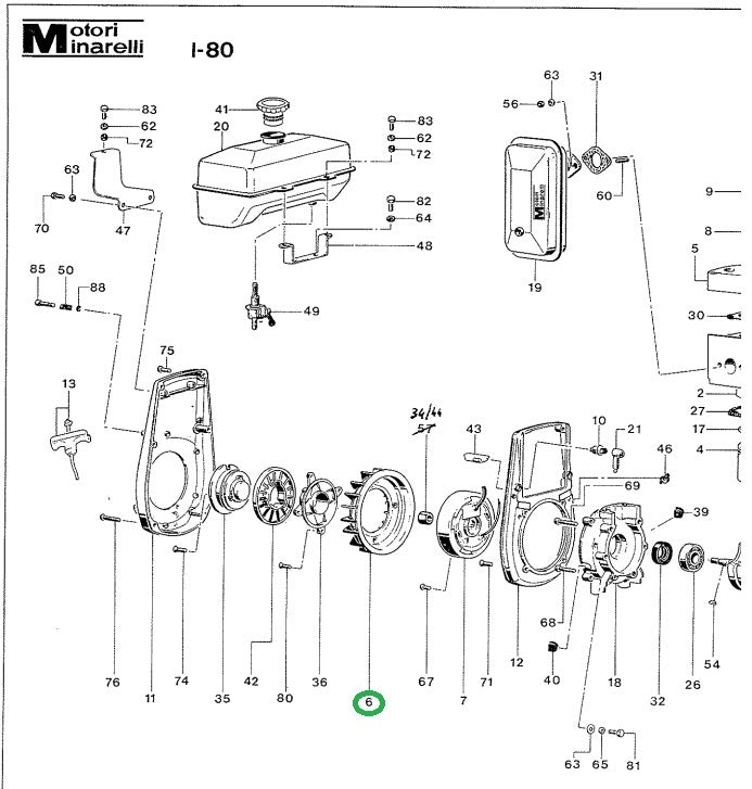Ventola M60.7 ricambio per motore Minarelli
