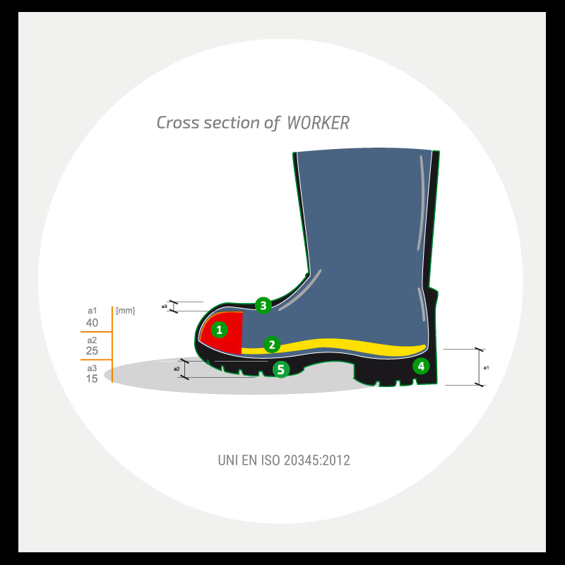 STIVALE ANTINFORTUNISTICO WORKER SOLLEVAMI GIALLO TG.43 DOMINION