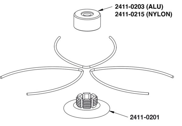 TESTINA DECESPUGLIATORE PLASTICA METALLO VERDE UFO ARNOPLAST