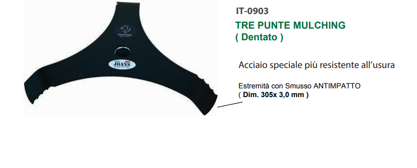 DISCO TRE PUNTE MULCHING DENTATO JOANS