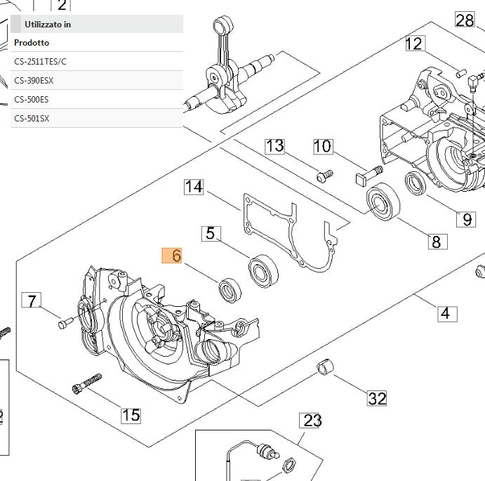 PARAOLIO PER MOTOSEGA 251 TCS SHINDAIWA