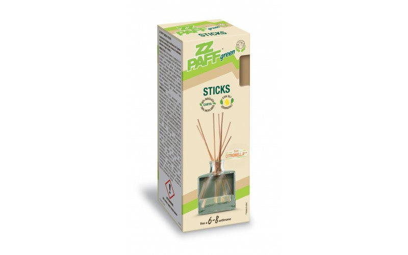 ZZ PAFF STICKS GREEN CON CITRONELLA 65ML.PRODOTTO+10 BASTONCINI