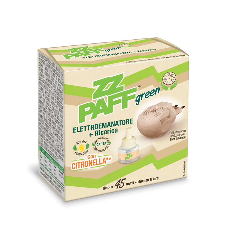 ELETTROEMANATORE ZZ PAFF GREEN CON RICARICA LIQUIDA 33ML.CITRONELLA