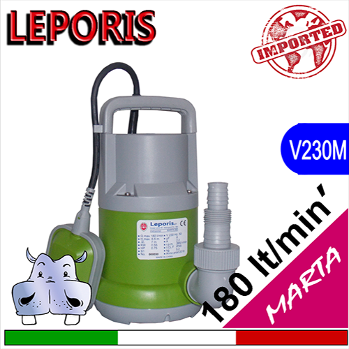 ELETTROPOMPA PER ACQUE SPORCHE PLASTICA MARTA 250 6 MT. 100 LITRI