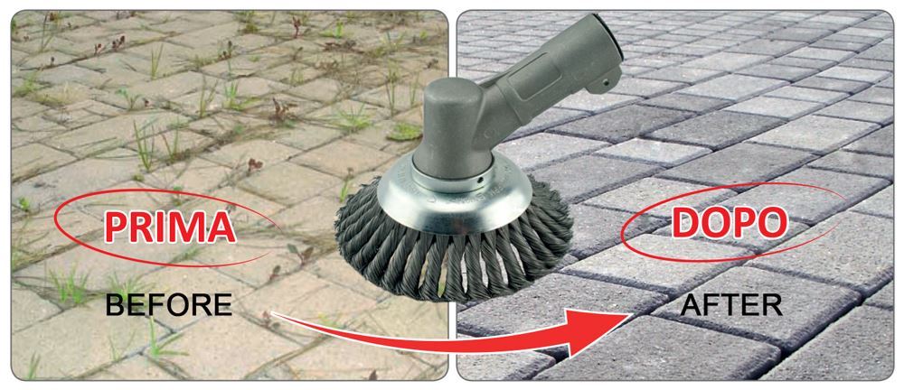 SPAZZOLA IN ACCIAIO PER DECESPUGLIATORE (PULIZIA PAVIMENTO)