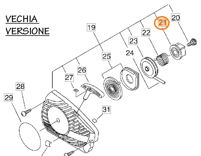 INNESTO PER AVVIAMENTO MOTOSEGA 320 TS SHINDAIWA
