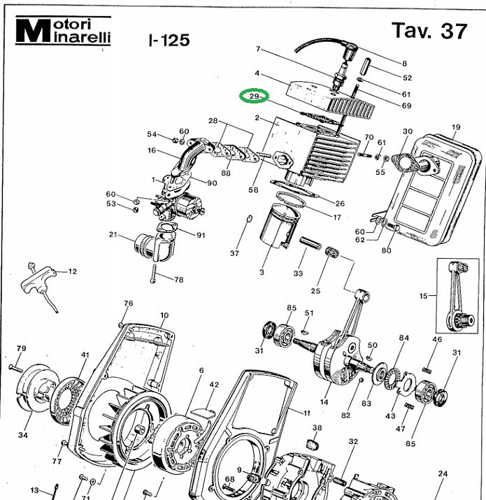 Guarnizione testa motore Minarelli I125 motozappa Benassi