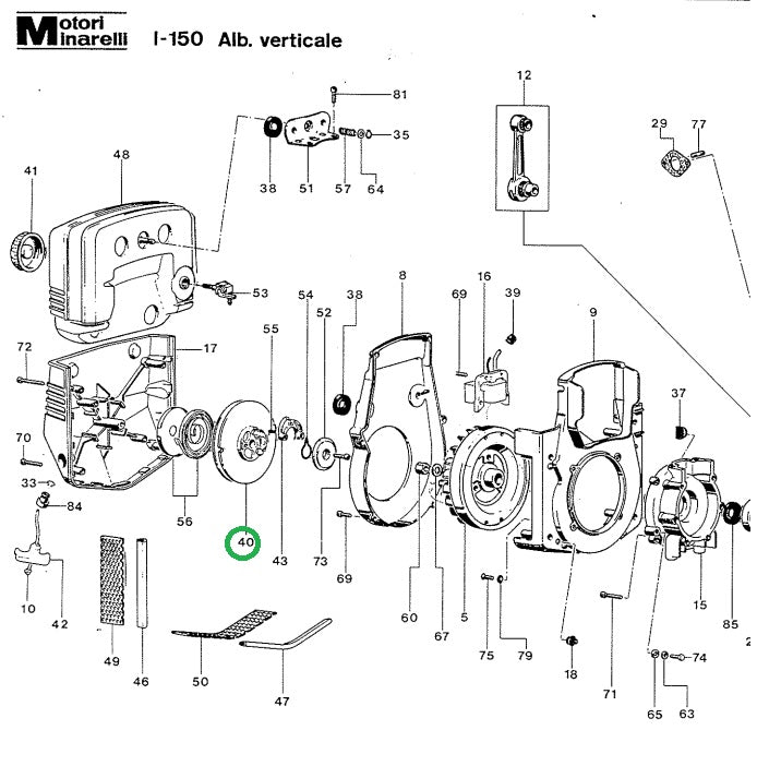 Puleggia avviamento ricambio motozappa Benassi BL85 motore I150