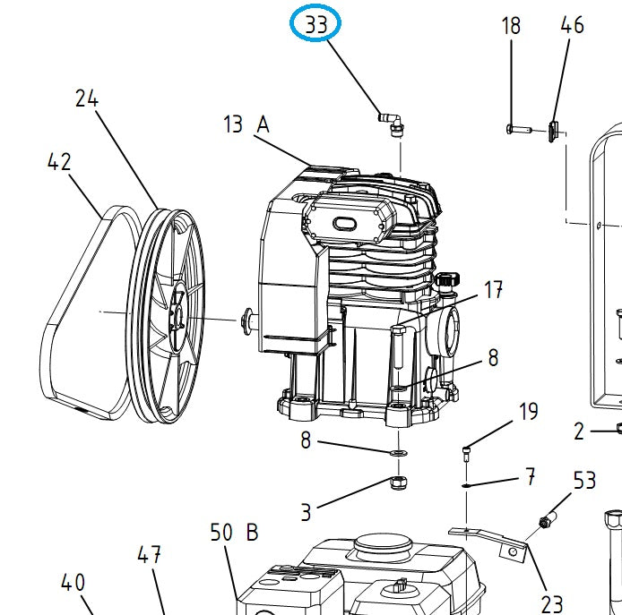 Raccordo rapido girevole a L 1/4"-4x2 per compressore Campagnola