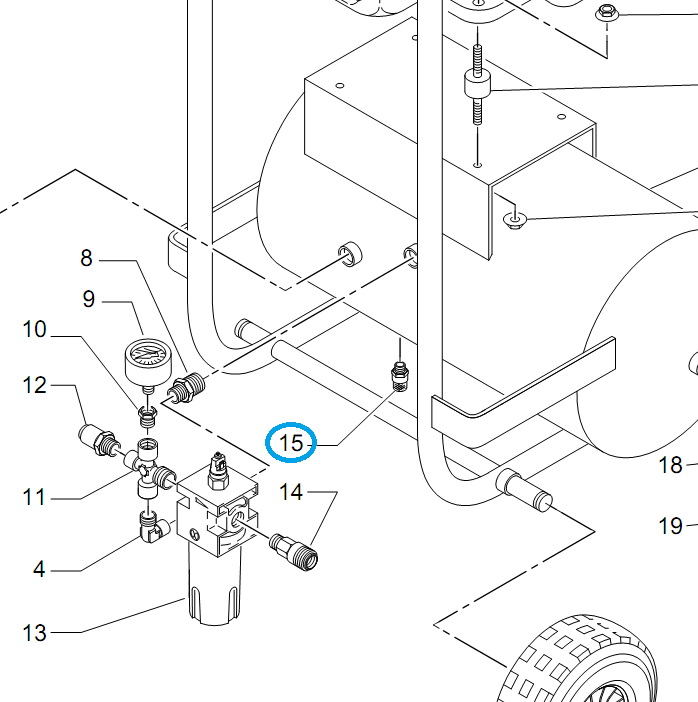 Rubinetto scarico per compressore Campagnola