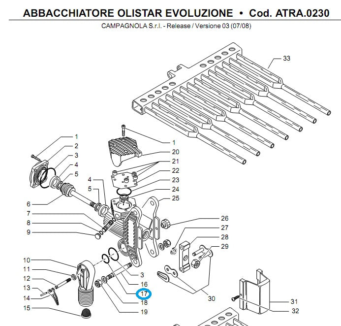 Guarnizione OR 2050 per Olistar Evoluzione Campagnola