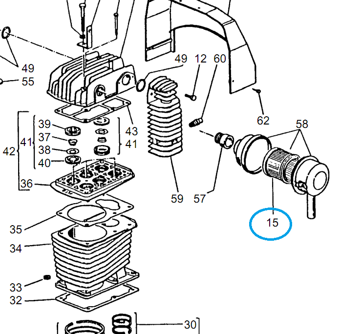 ELEMENTO FILTRANTE D100 RICAMBIO PER COMPRESSORE CAMPAGNOLA