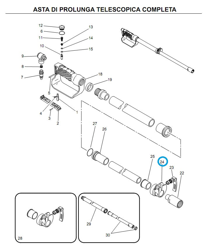 PINZA A MORSETTO RICAMBIO PER PROLUNGA TELESCOPICA CAMPAGNOLA