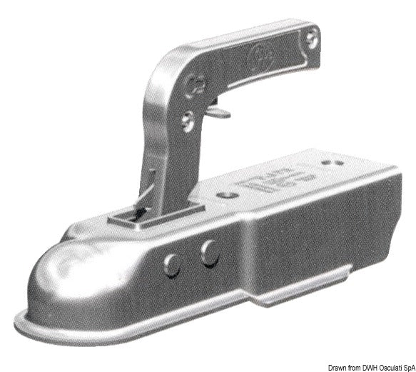 Gancio traino quadro da 50 mm portata 750 Kg.