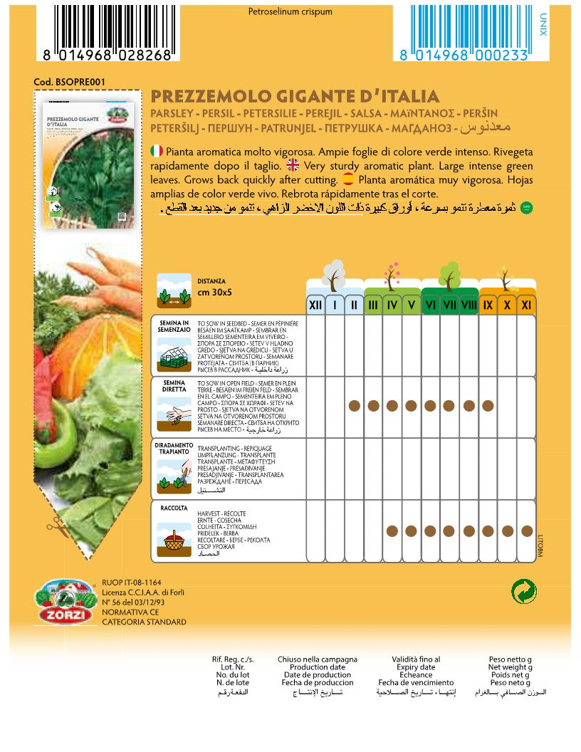 SEMI PREZZEMOLO GIGANTE D'ITALIA ZORZI