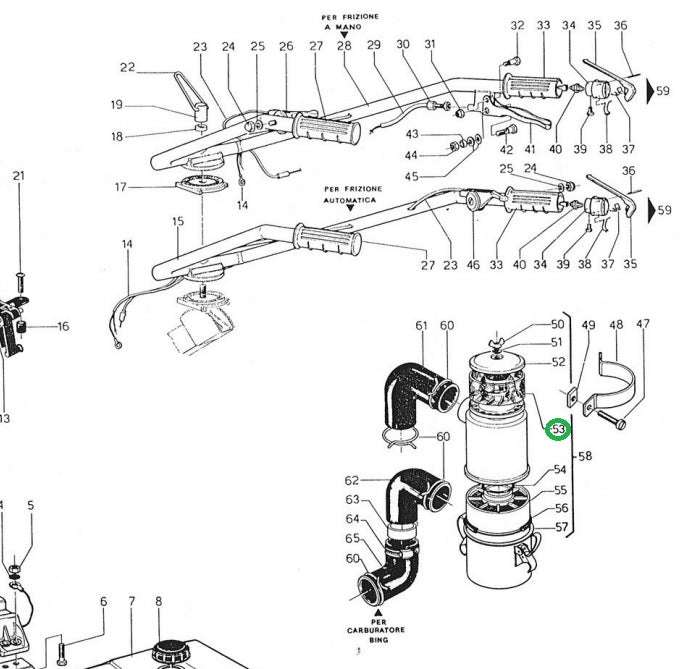 Prefiltro per motozappa ricambio MOTORE MINARELLI I 125 E VARICOD.