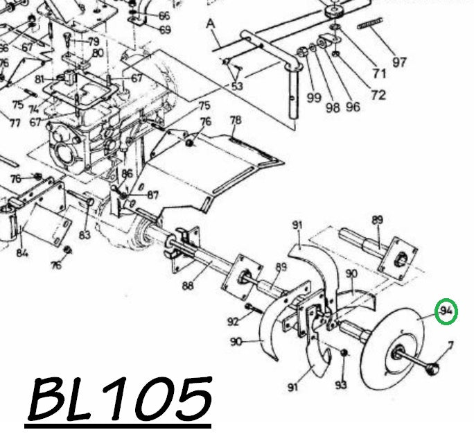 Disco fresa d240 BL100/BL105 ricambio motozappa Benassi